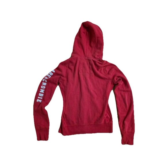 ABERCROMBIE & FITCH Womens Graphic Zip Hoodie Sweater Small Red A001184 - Picture 9 of 9